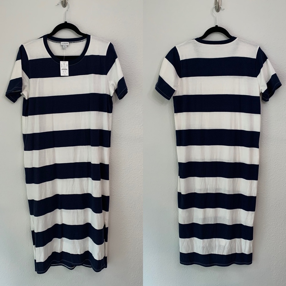 NWT J. Crew Factory Striped Midi Tee Dress